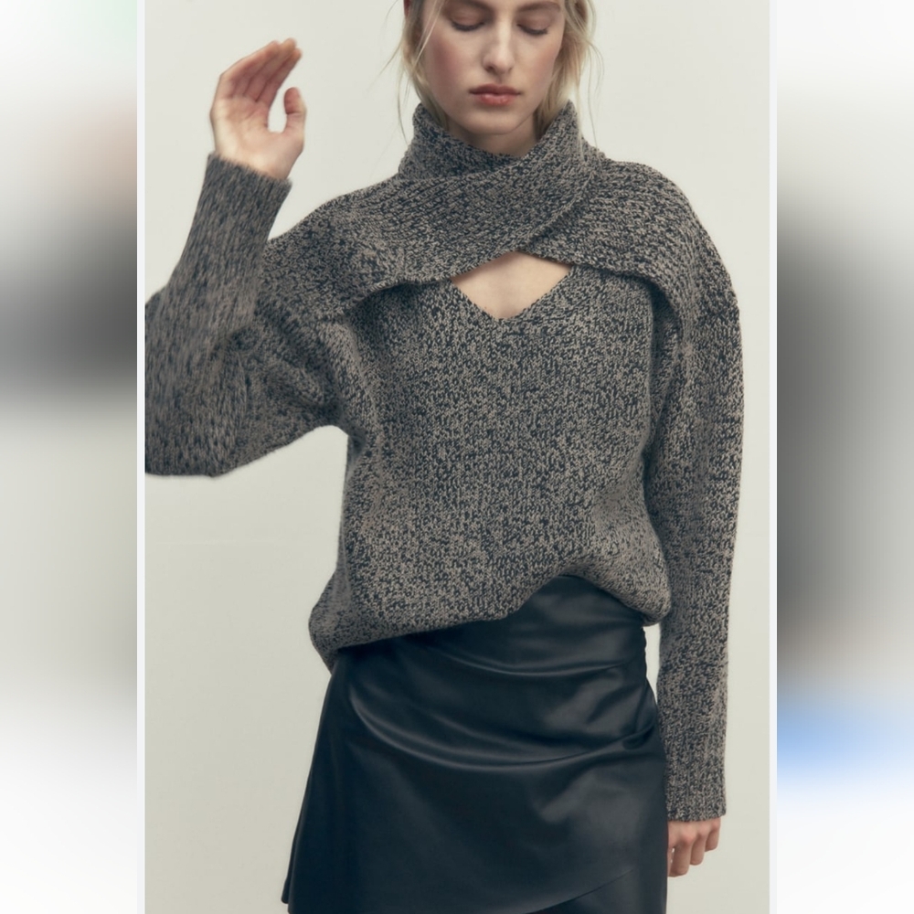 BNWT! Zara cut-out knit sweater